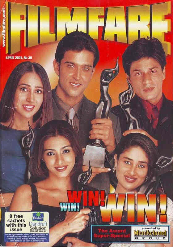 FILMFARE magazine side cover April 2001