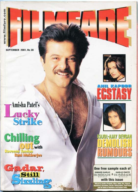 FILMFARE magazine side cover September 2001