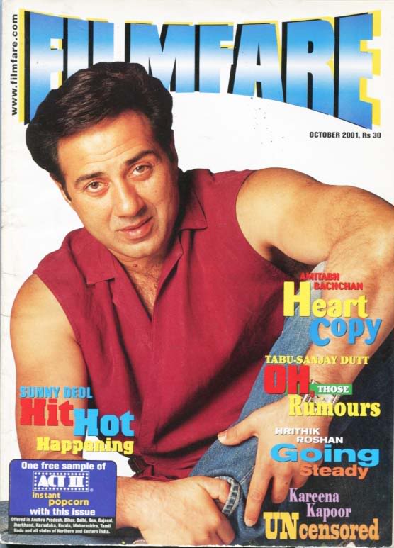 FILMFARE magazine side cover October 2001