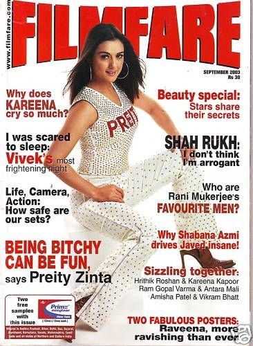 FILMFARE magazine side cover September 2003
