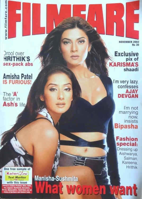 FILMFARE magazine side cover November 2003
