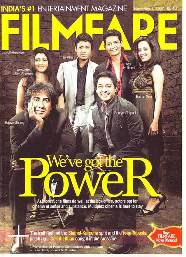 FILMFARE magazine side cover November 2007