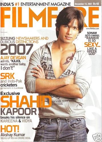 FILMFARE magazine side cover 15 December 2007