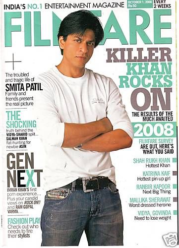 FILMFARE magazine side cover 1 October 2008
