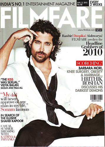 FILMFARE magazine side cover 12 May 2010