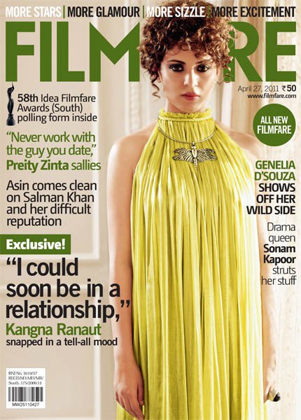 FILMFARE magazine side cover 27 April 2011
