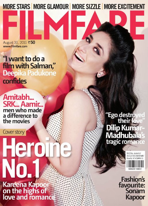 FILMFARE magazine side cover 31 August 2011