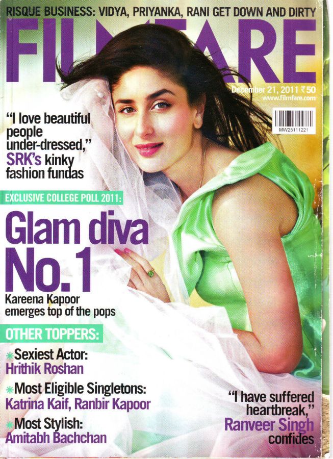 FILMFARE magazine side cover 21 December 2011