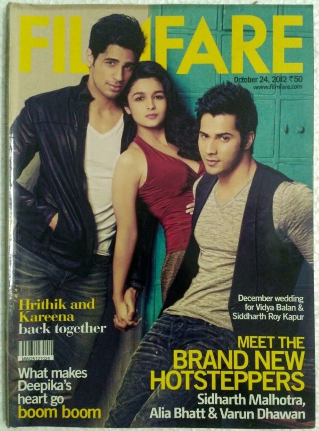 FILMFARE magazine side cover 24 October 2012