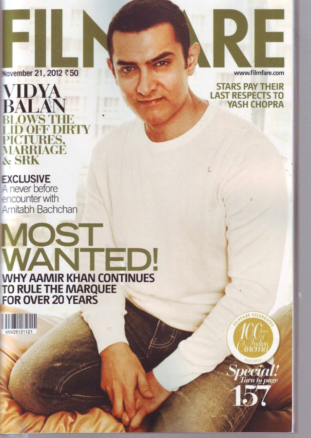 FILMFARE magazine side cover 21 November 2012