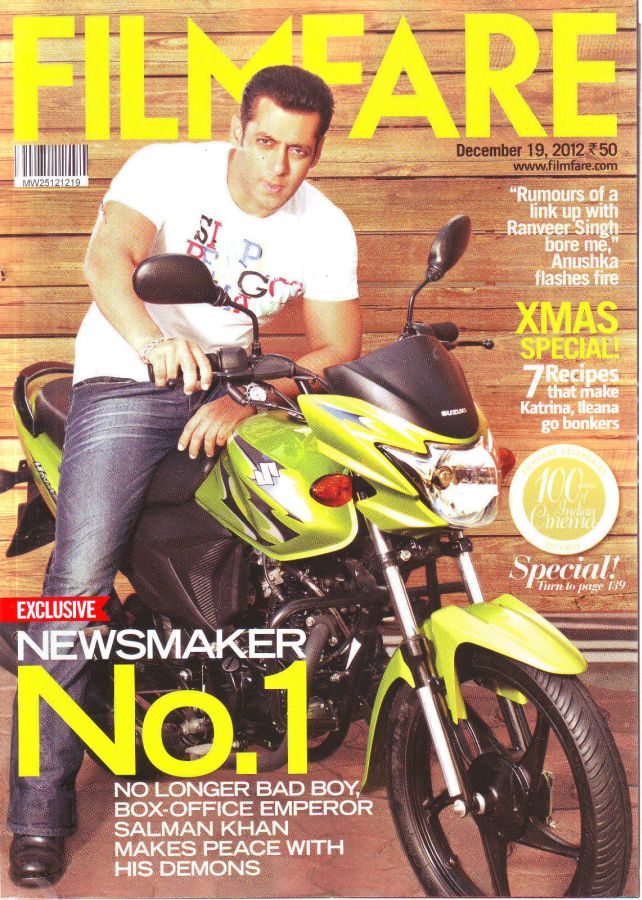 FILMFARE magazine side cover 19 December 2012