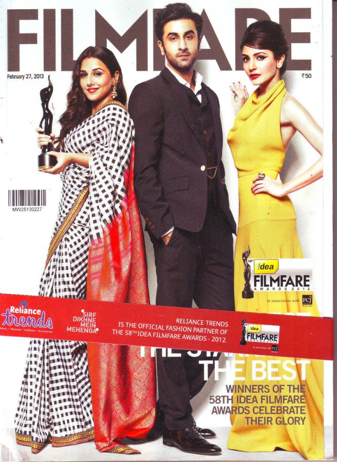 FILMFARE magazine side cover 27 February 2013