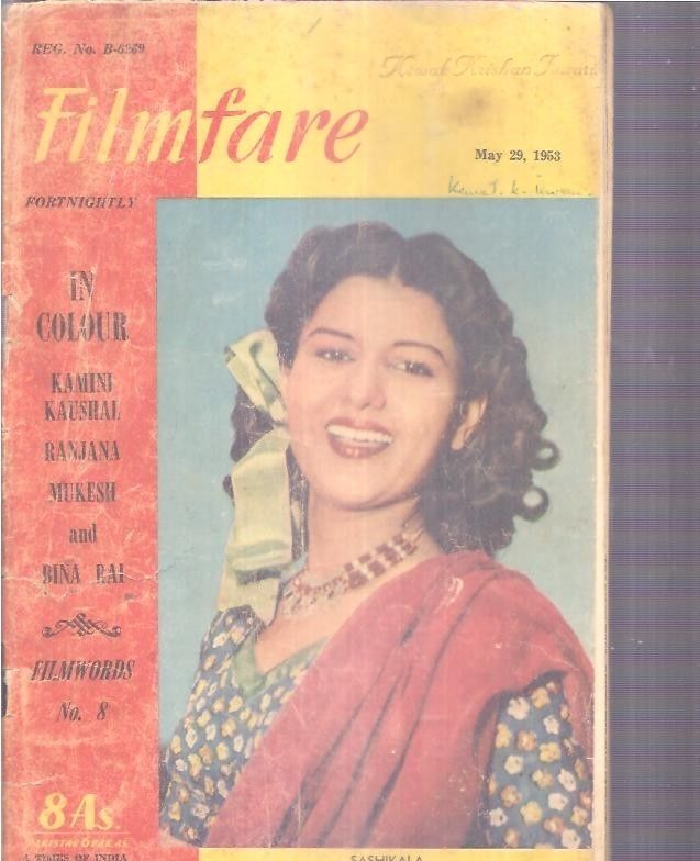 FILMFARE magazine side cover 29 May 1953