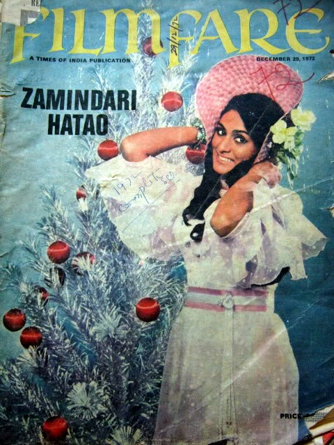 FILMFARE magazine side cover 29 December 1972