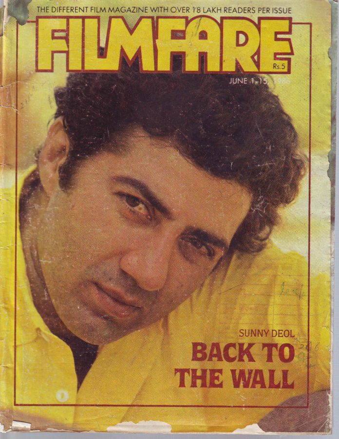 FILMFARE magazine side cover 1 June 1986