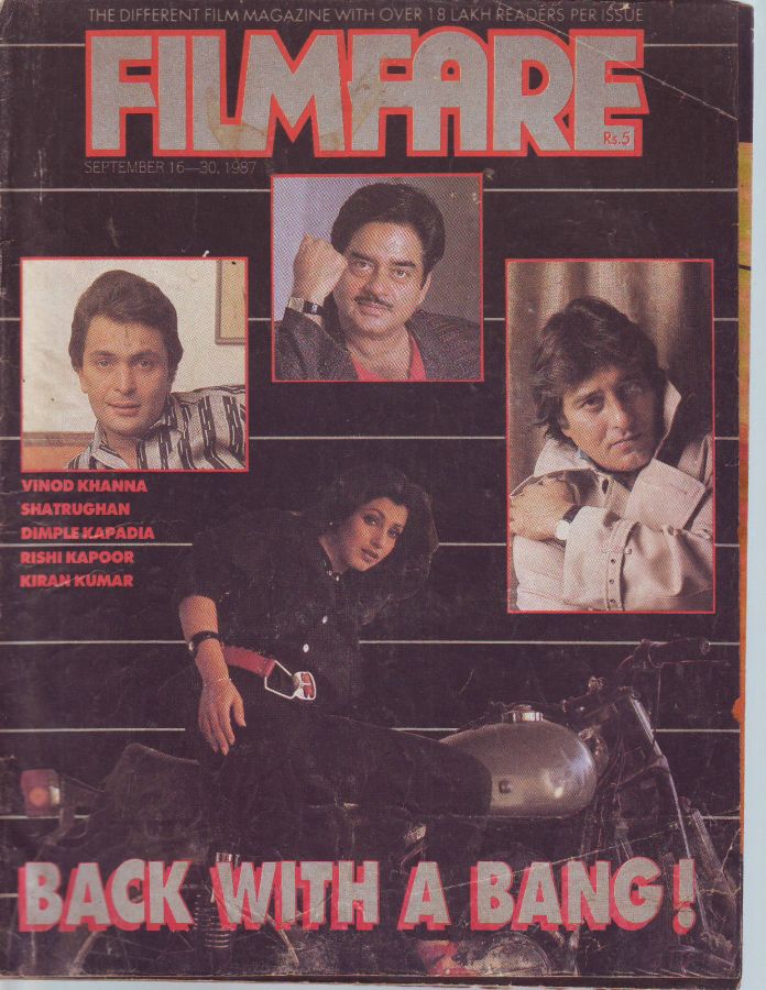 FILMFARE magazine side cover 16 September 1987