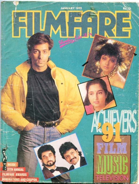 FILMFARE magazine side cover January 1992