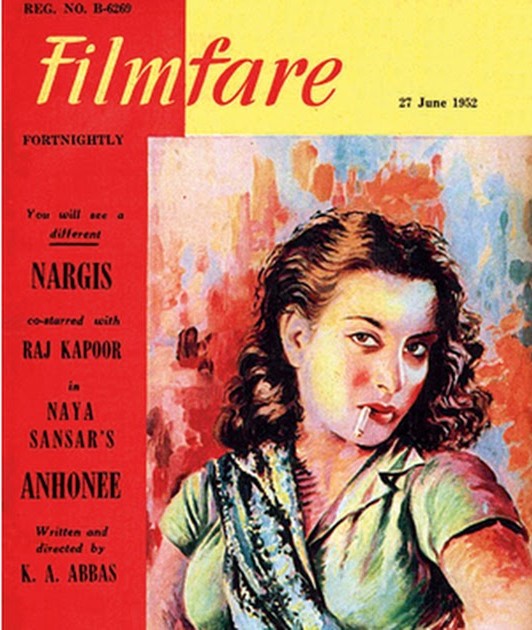 FILMFARE magazine side cover 27 June 1952