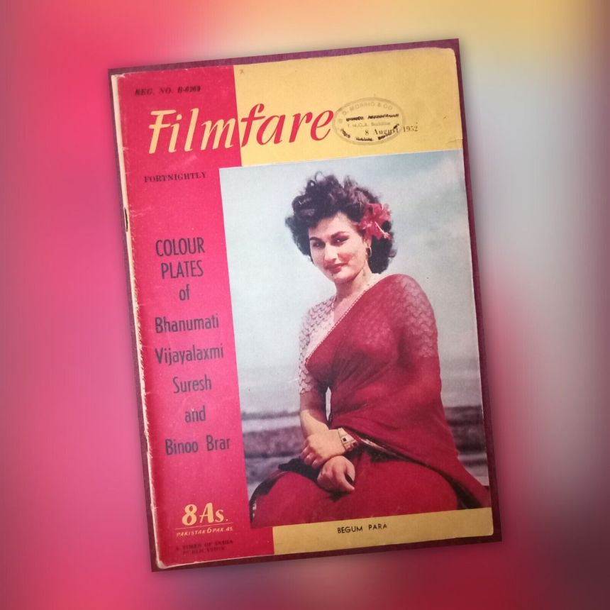 FILMFARE magazine side cover 8 August 1952