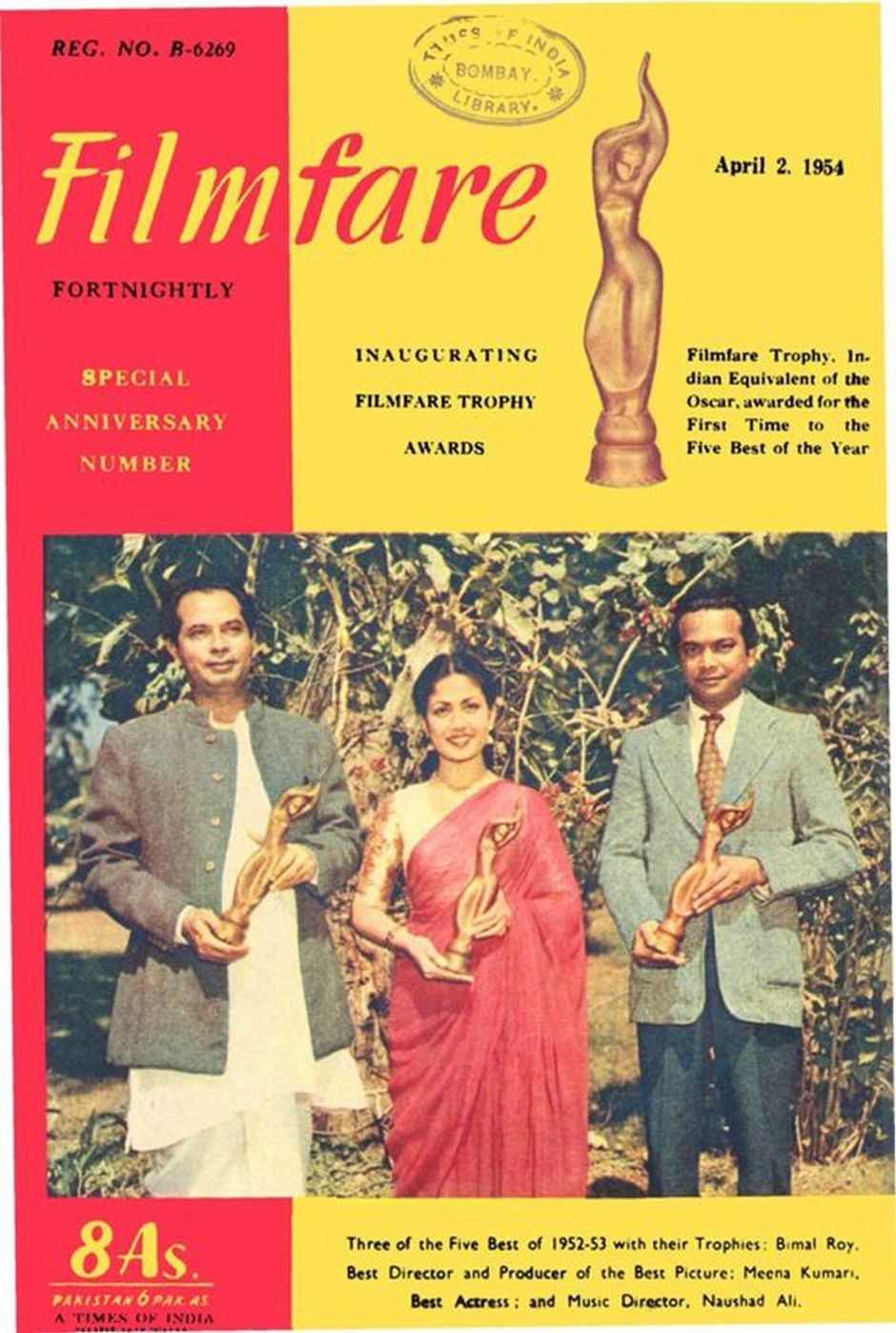 FILMFARE magazine side cover 2 April 1954