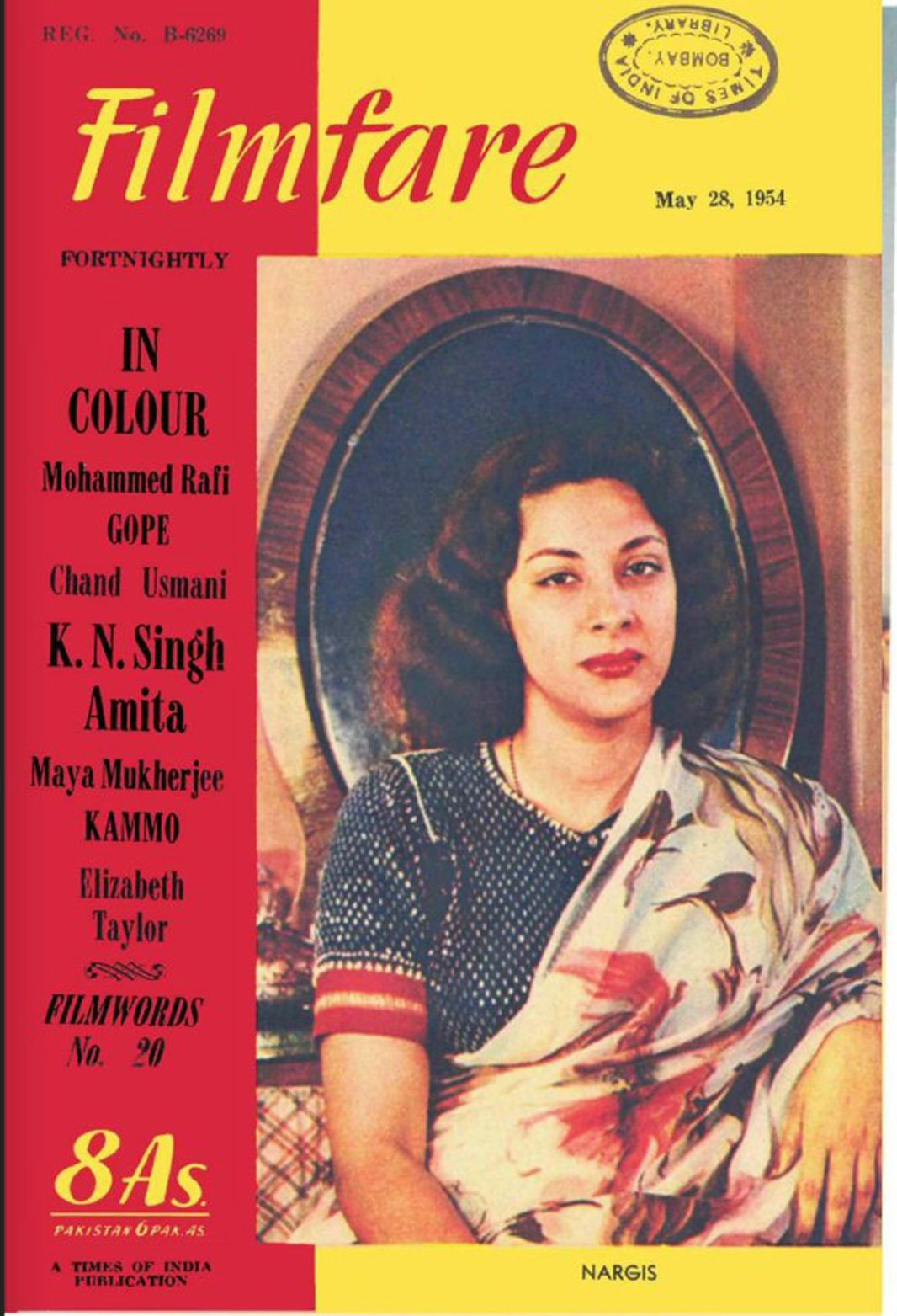 FILMFARE magazine side cover 28 May 1954
