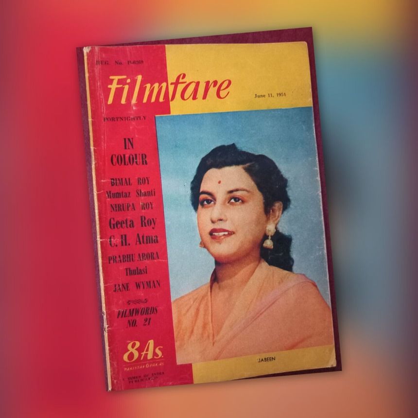 FILMFARE magazine side cover 11 June 1954