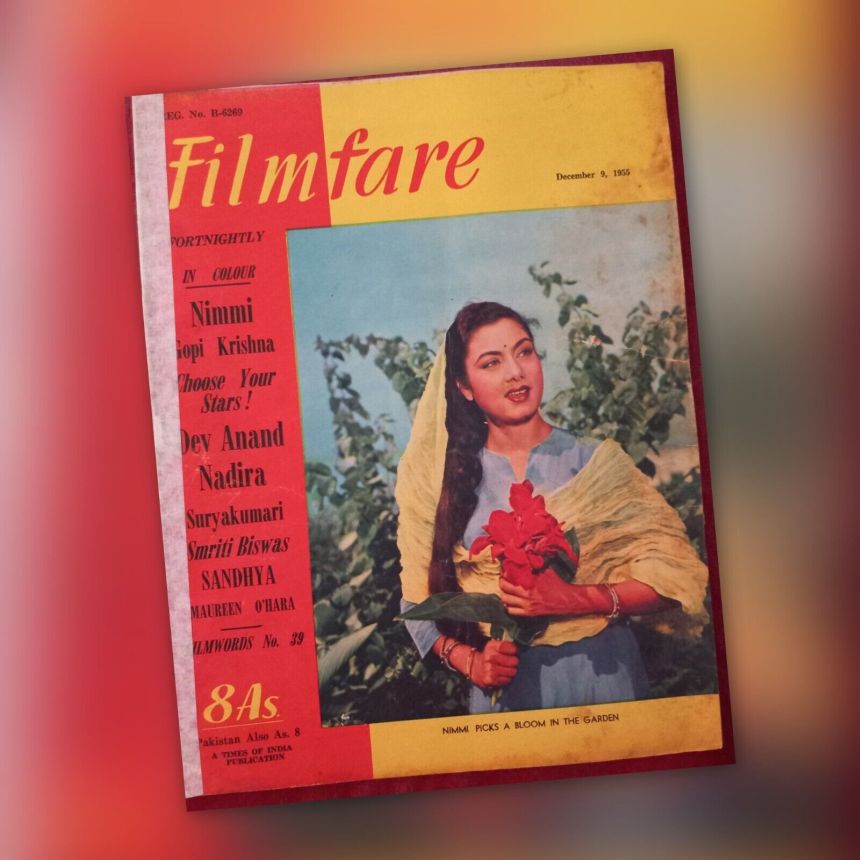 FILMFARE magazine side cover 9 December 1955
