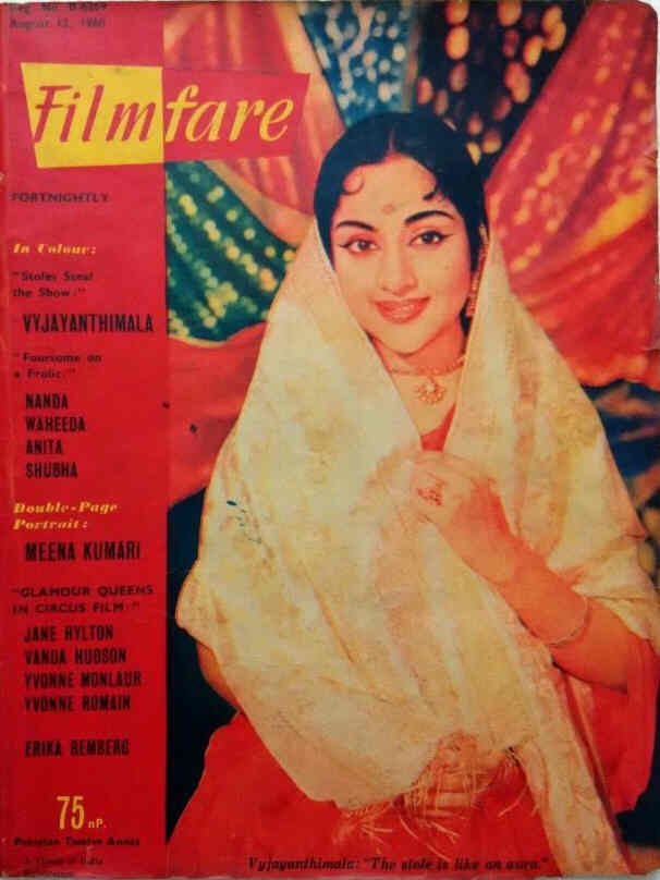 FILMFARE magazine side cover 12 August 1960