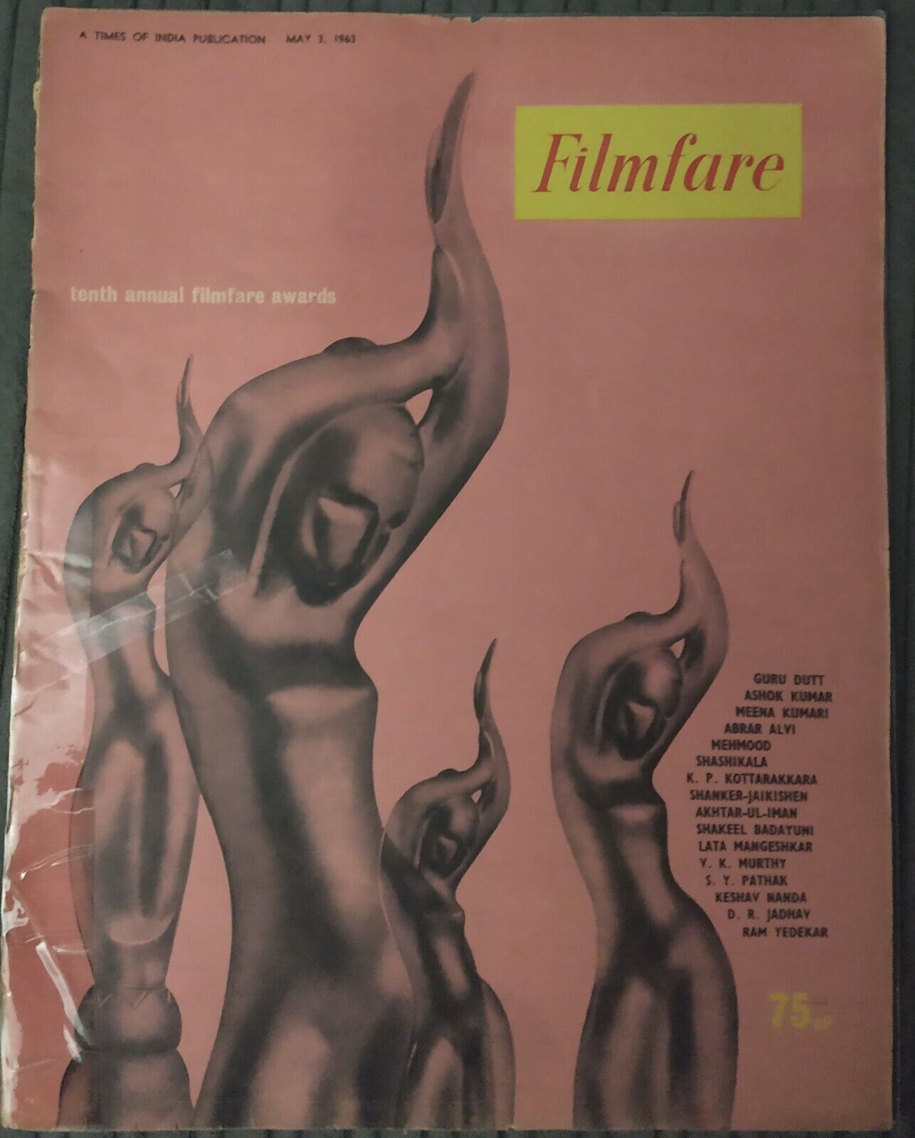 FILMFARE magazine side cover 3 May 1963