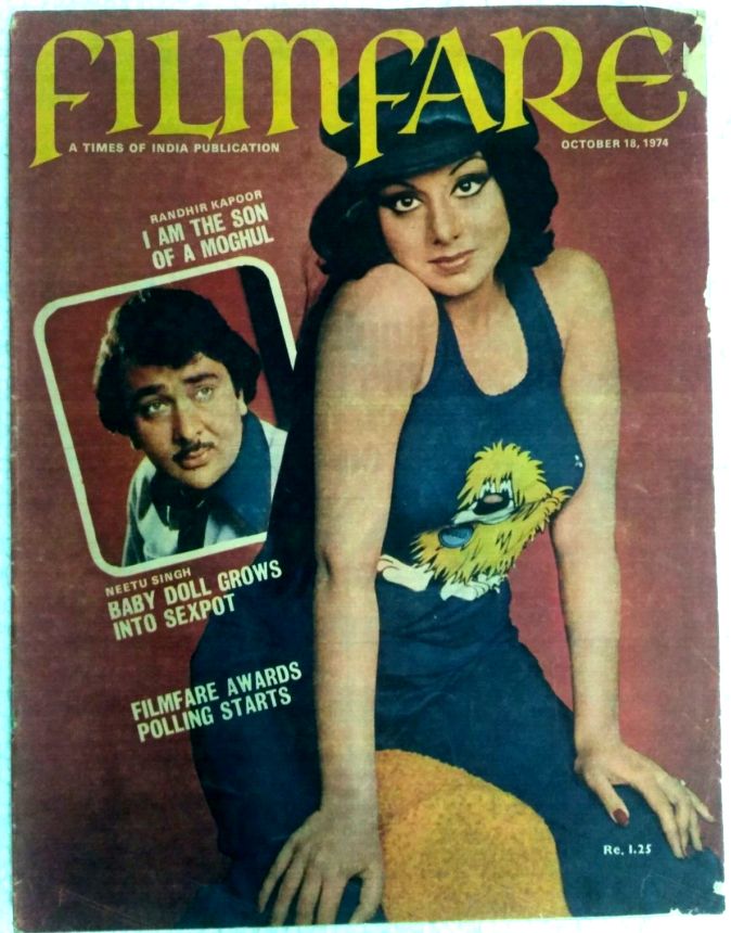 FILMFARE magazine side cover 18 October 1974