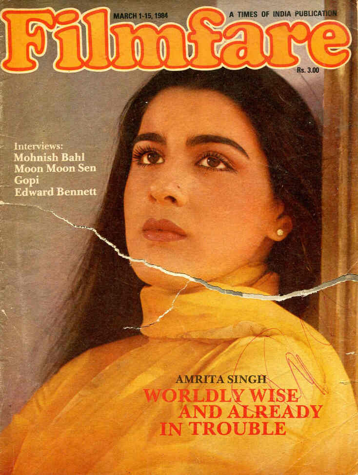 FILMFARE magazine side cover 1 March 1984