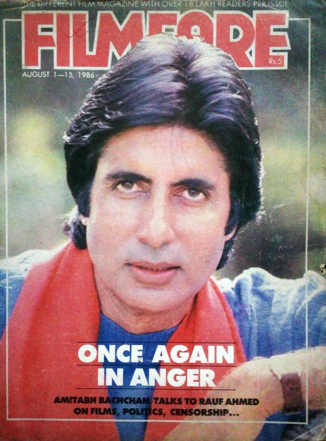 FILMFARE magazine side cover 1 August 1986