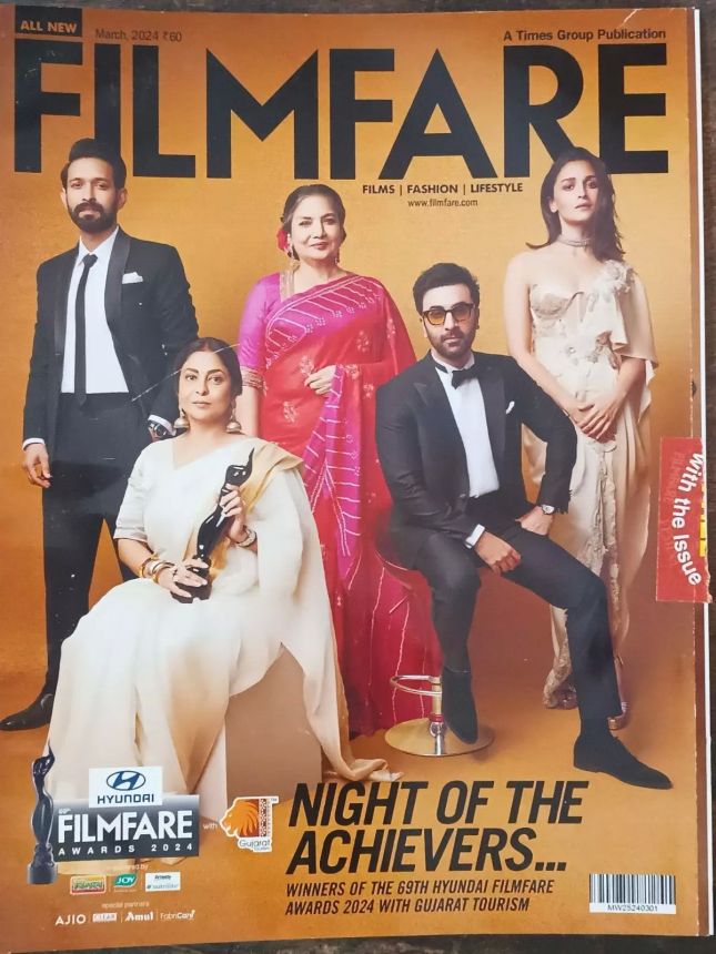 FILMFARE magazine side cover  March 2024