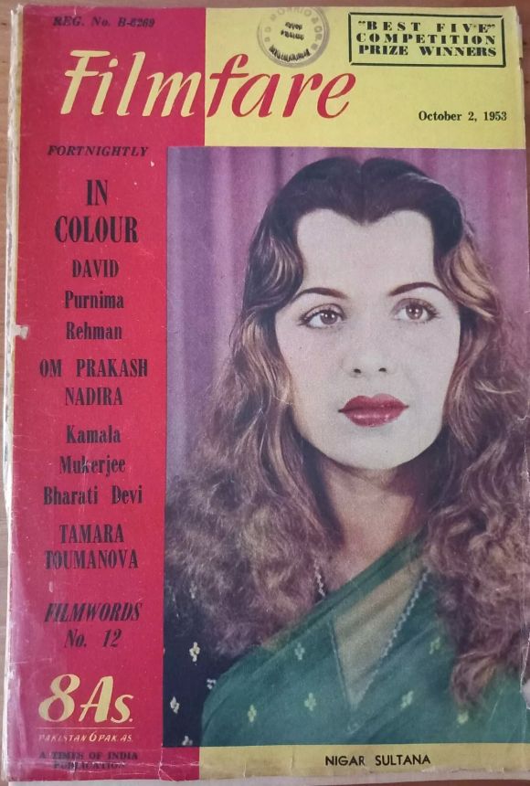 FILMFARE magazine side cover 2 October 1953