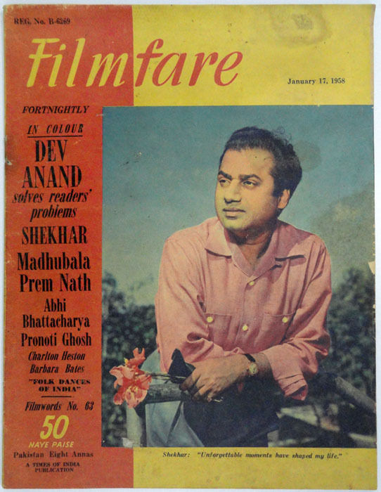 FILMFARE magazine side cover 17 January 1958