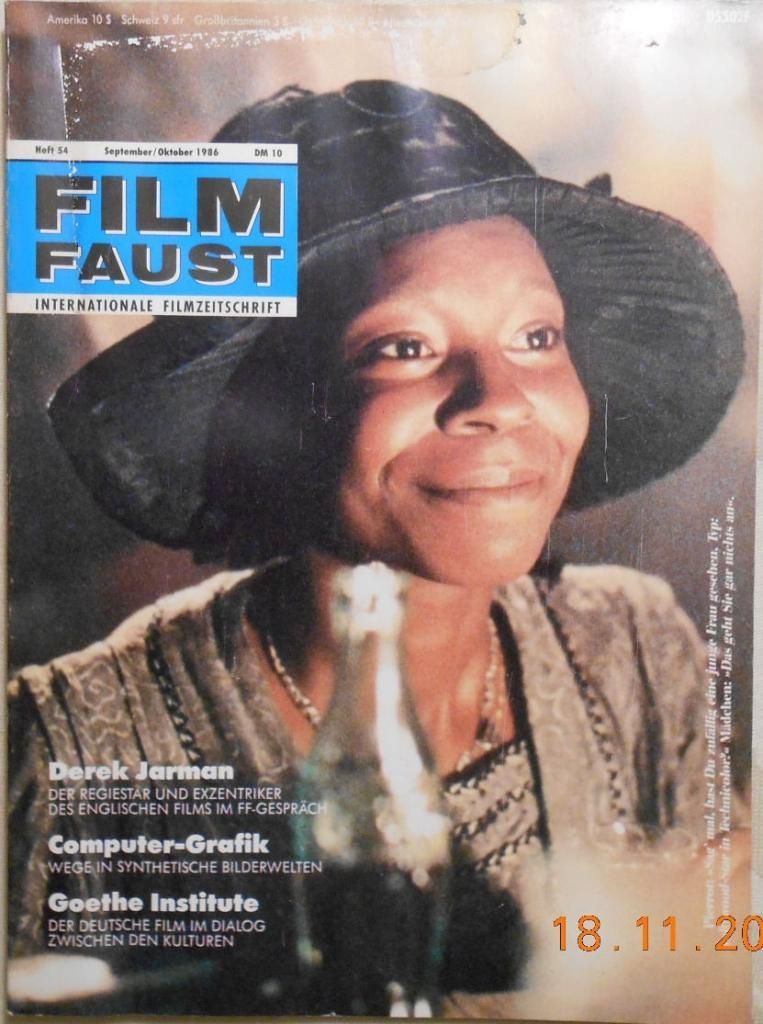 FILMFAUST magazine side cover Issue 54 September/October 1986