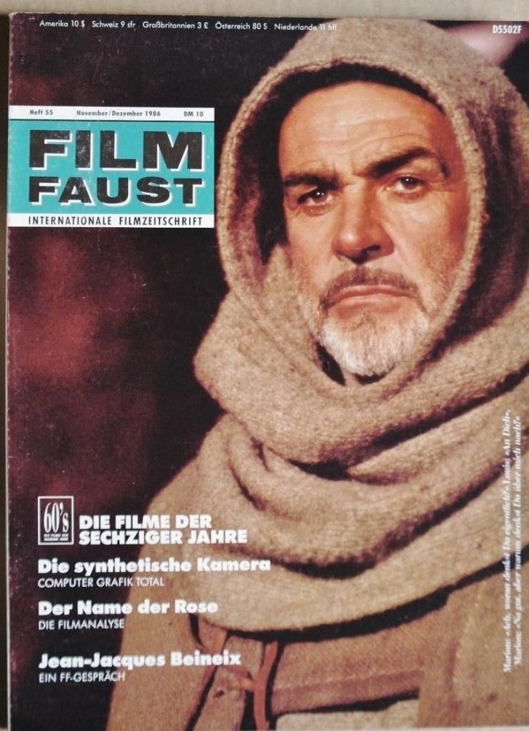 FILMFAUST magazine side cover Issue 55 November/December 1986