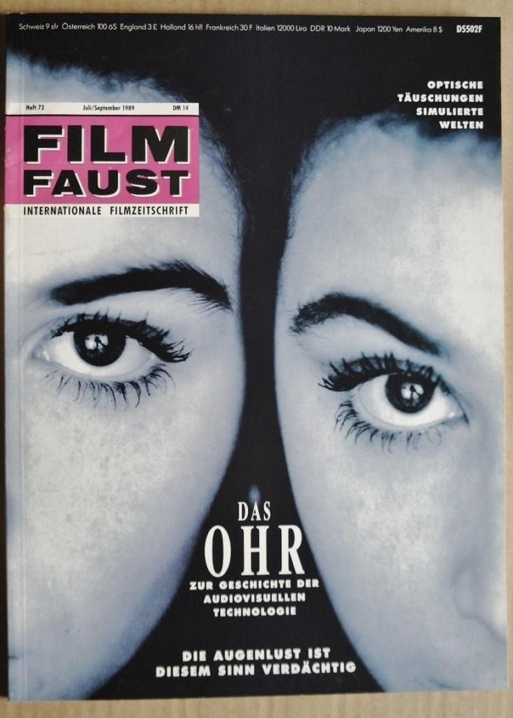 FILMFAUST magazine side cover Issue 73 July/August/September 1989