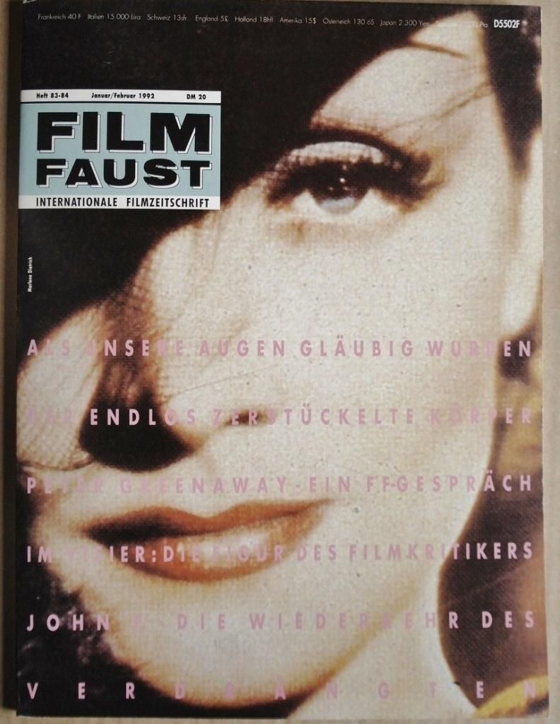 FILMFAUST magazine side cover Issue 83/84 January/February 1992
