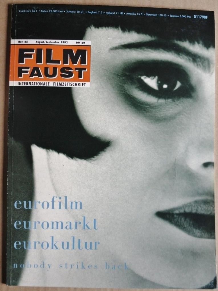 FILMFAUST magazine side cover Issue 85 August/September 1992