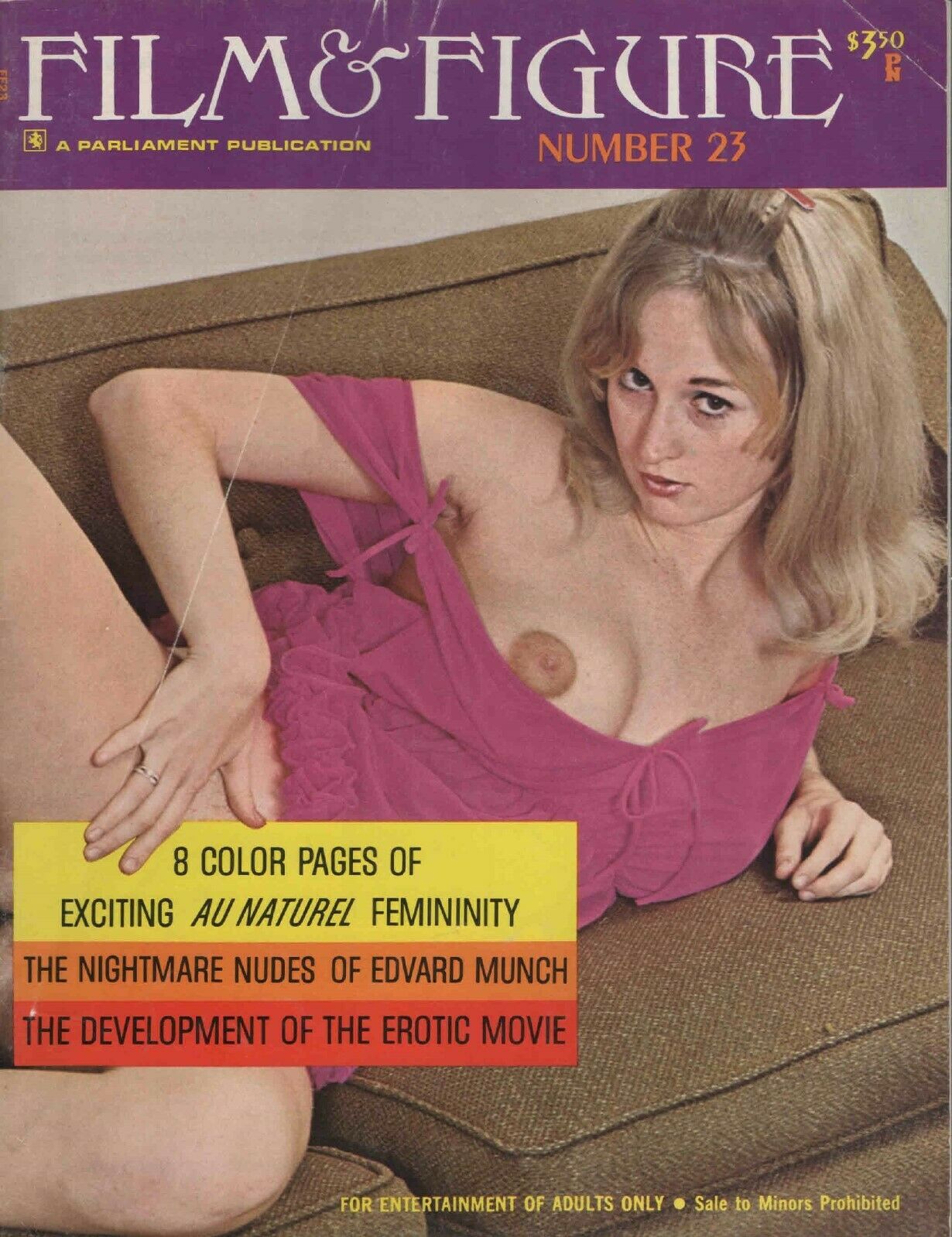 FILM AND FIGURE magazine side cover Issue 23  Vol 6 # 3  April/June 1971