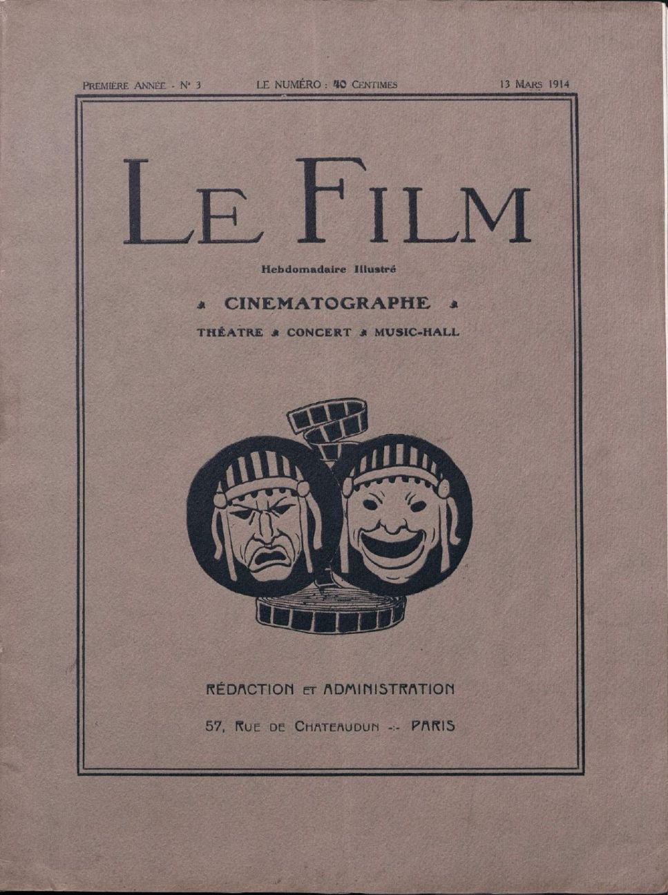 FILM (FR 1914) magazine side cover Issue 3 13 March 1914