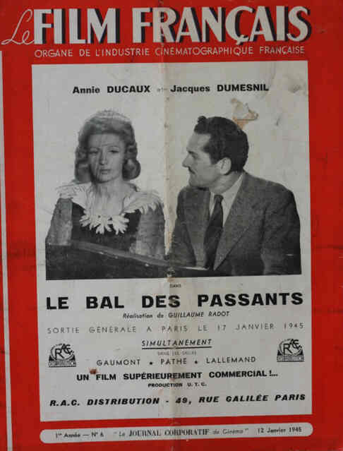 FILM FRANCAIS | LE magazine side cover Issue 6 12 January 1945