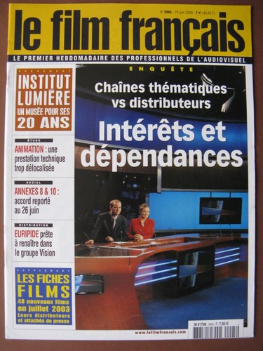 FILM FRANCAIS | LE magazine side cover Issue 2995 13 June 2003