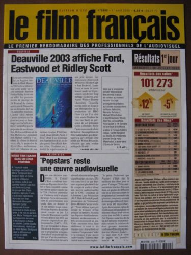 FILM FRANCAIS | LE magazine side cover Issue 3002 1 August 2003