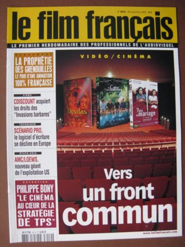 FILM FRANCAIS | LE magazine side cover Issue 3019 28 November 2003