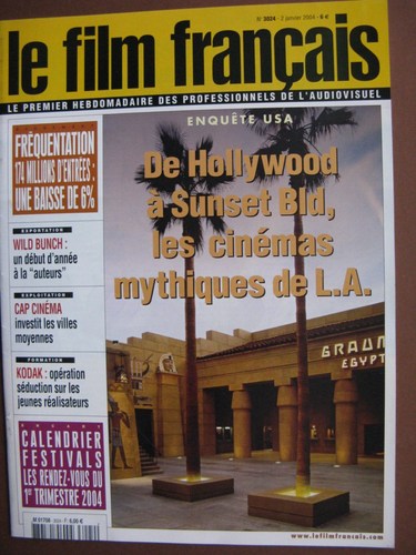 FILM FRANCAIS | LE magazine side cover Issue 3024 2 January 2004