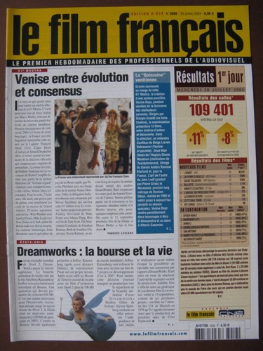 FILM FRANCAIS | LE magazine side cover Issue 3056 30 July 2004