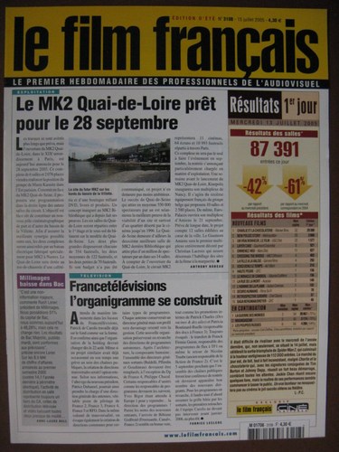 FILM FRANCAIS | LE magazine side cover Issue 3108 15 July 2005