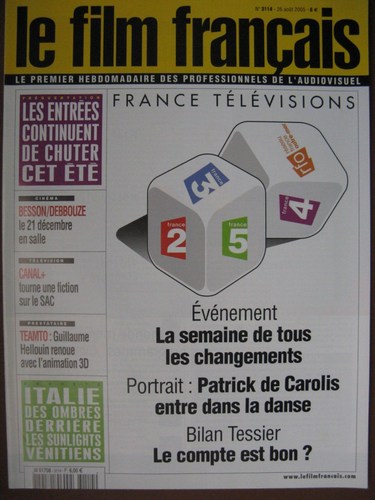 FILM FRANCAIS | LE magazine side cover Issue 3114 26 August 2005